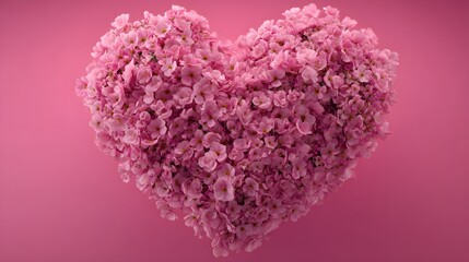 Pink heart flower, a romantic symbol of love and beauty for Valentine's Day
