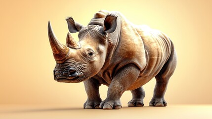 Obraz premium Majestic rhinoceros, powerful stance