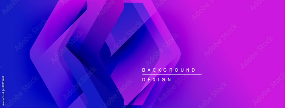 Aufkleber abstract geometric shapes, vibrant purple hues, modern design. gradient colors create dynamic visual