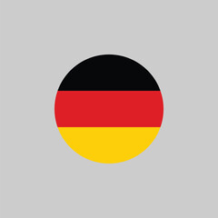 Germany flag circular vector design and illustration , National flag of Germany with a grey background 