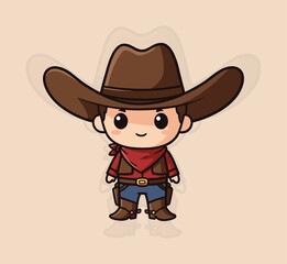 Adorable Chibi Cowboy Wild West Illustrations