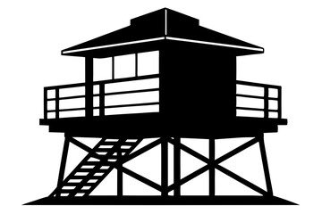 lighthouse on the beach silhouette