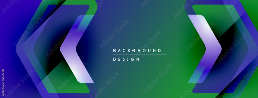 Leinwandbilder abstract background features layered shapes, vibrant colors. gradient transitions create dynamic vis