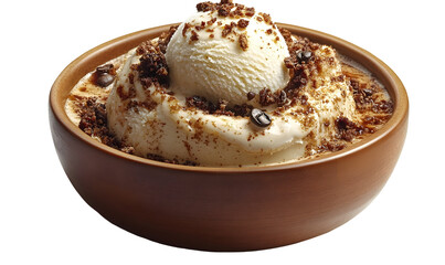 Coffee ice cream dessert in bowl