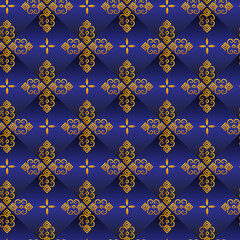 seamless pattern with golden ornament