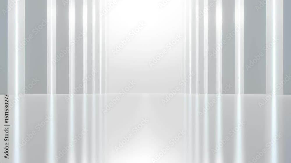 Poster abstract architectural space with empty concrete floor, geometric in white sci-fi interior design, 3