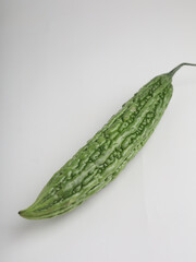 Bitter gourd or bitter melon on white background