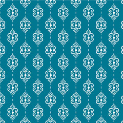 seamless pattern with blue flowers