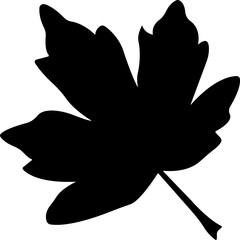Fall leaves icon in flat style. isolated on transparent background