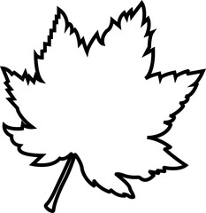 Fall leaves icon in line style. isolated on transparent background
