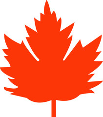 Fall leaves icon in flat style. isolated on transparent background