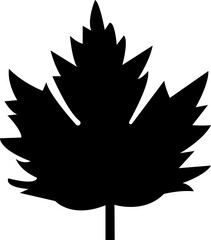 Fall leaves icon in flat style. isolated on transparent background