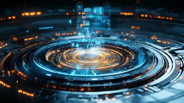 Cybernetic Core: Futuristic Data Stream Visualization