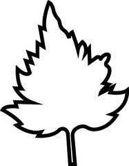 Fall leaves icon in line style. isolated on transparent background