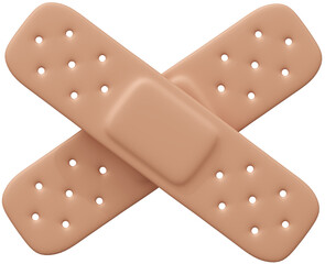 Crossed Band-Aids 3D rendering