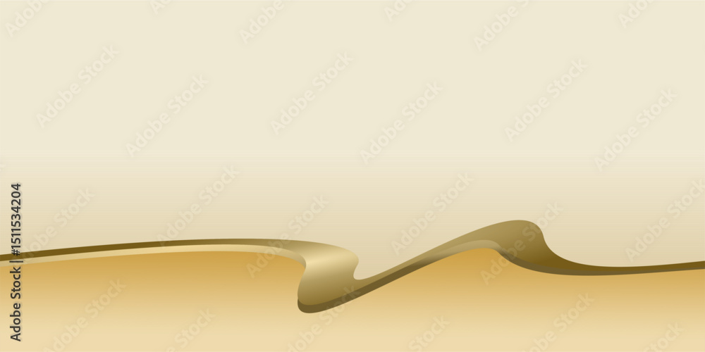 Poster abstract brown gold gradient empty space and curved lines design as background inspiration
