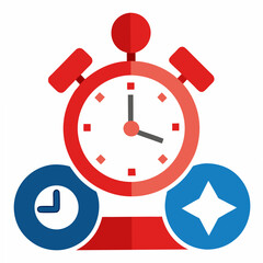 Time management icon on white background