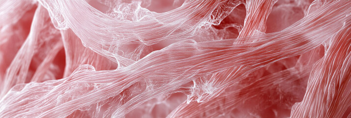 Detailed view of collagen fibers in human tissue structure Generative AI