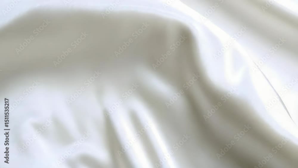 Poster elegant smooth texture of white fabric with soft flowing folds creates a luxurious and serene backdr