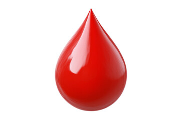 red blood drop - isolated on white background