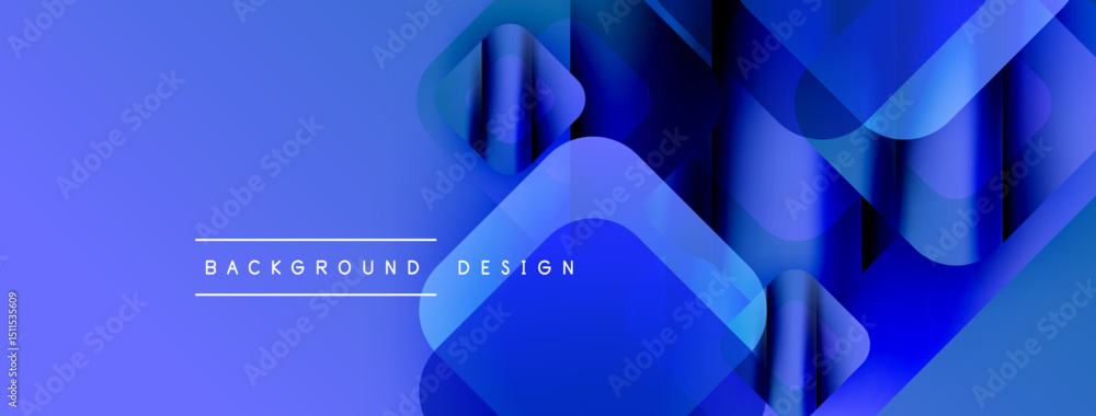 Poster abstract blue layers create dynamic gradient effect. modern design elements suggest depth, movement,