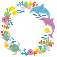 Fototapeta premium 海の生き物のリース