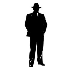 Mysterious Man Silhouette Vector