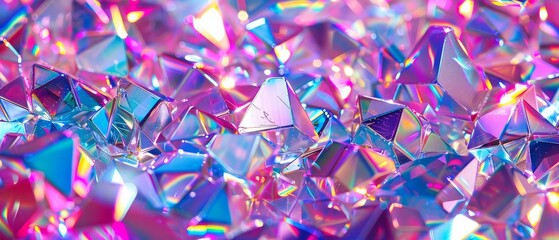 Abstract iridescent holographic neon background. Hologram vibrant style pattern. Backdrop pearl texture. 80s and 90s fashion design.
