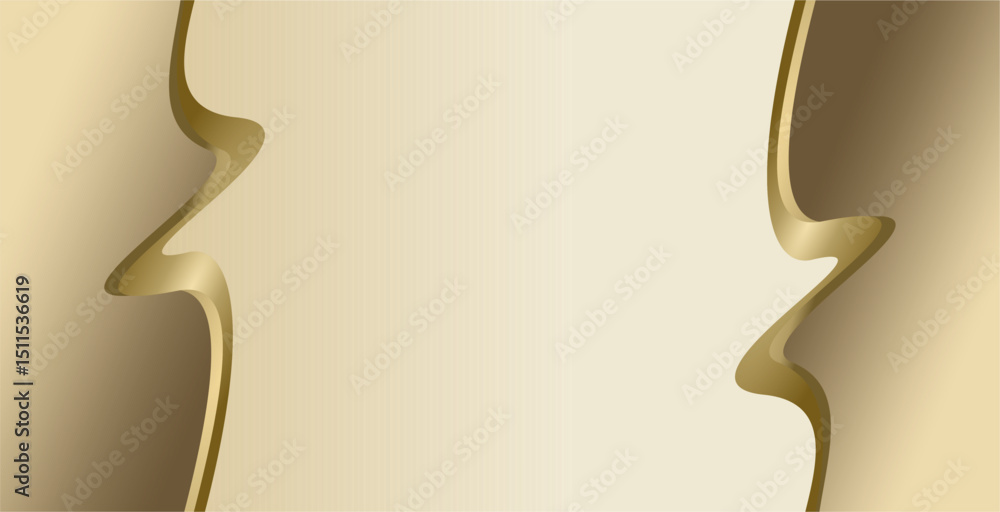 Poster abstract brown gold gradient empty space and curved lines design as background inspiration