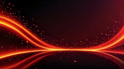 tent in the mountains, abstract background with glowing lines, glowing neon frame, abstract blue wave, abstract red background