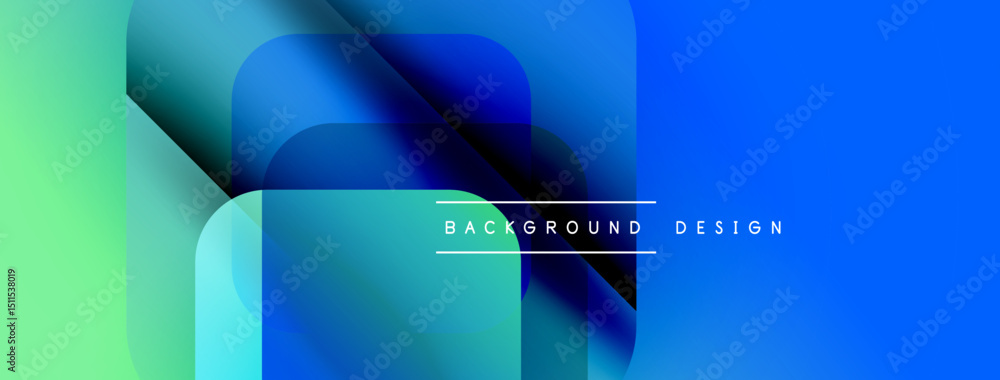 Aufkleber abstract fluid shapes overlap, creating vibrant gradient background. blue, green hues dominate desig