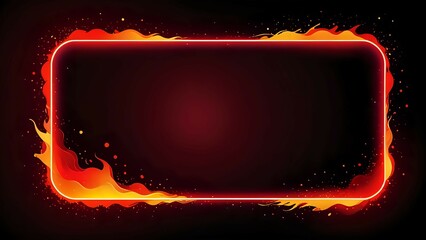 tent in the mountains, abstract background with glowing lines, glowing neon frame, abstract blue wave, abstract red background