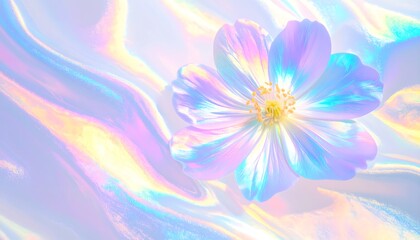 Serene Lotus Flower Resting on a Bed of Gentle Waves in a Spectrum of Pastel Tones