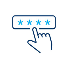 Password input icon. Vector illustration. Editable stroke.