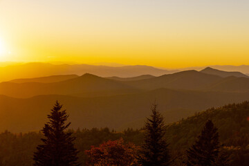 Blue Ridge Parkway mountains in Asheville, North Carolina