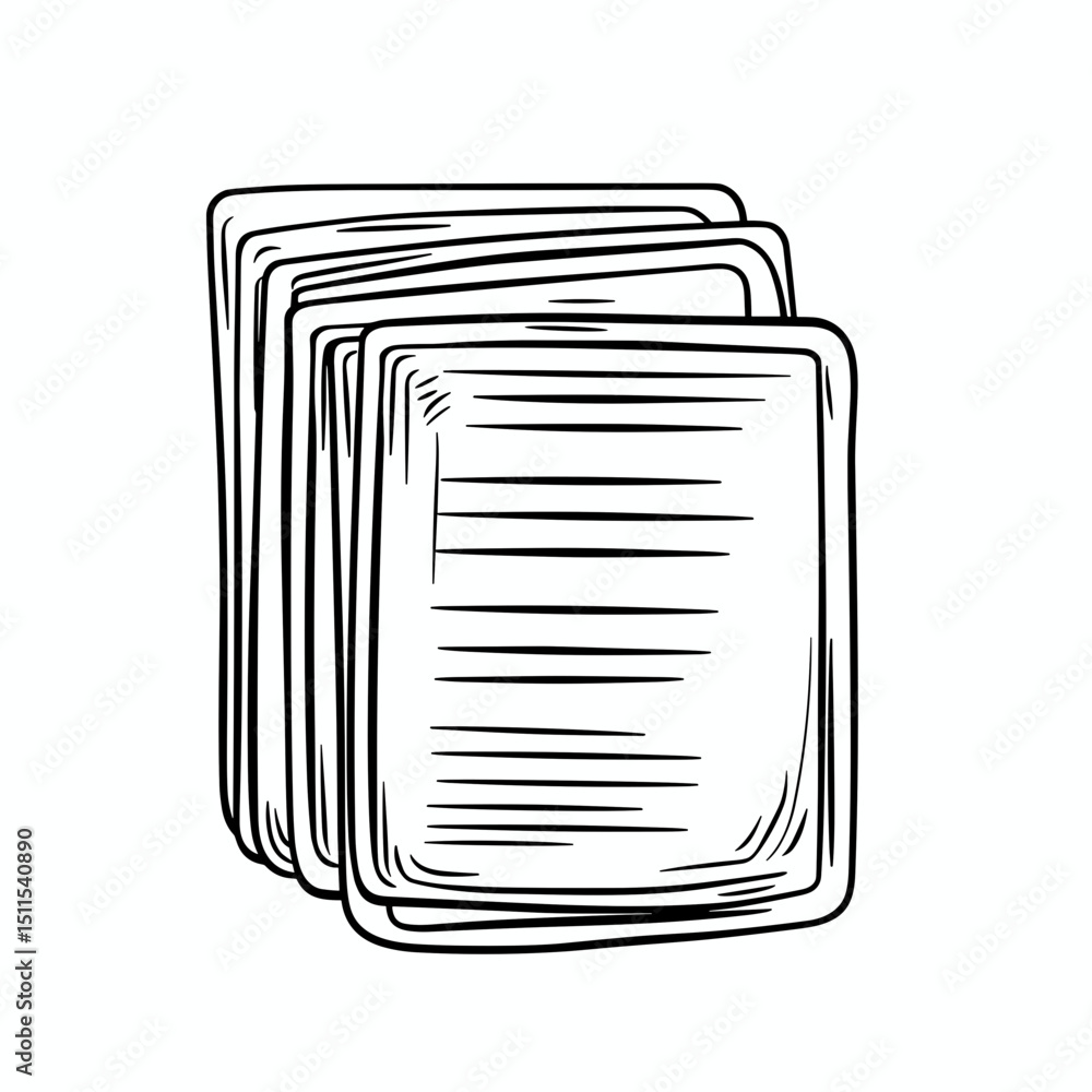 Poster stacked index cards with blank lines for notes and organization concept of travel