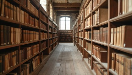 Dusty Library with Hidden Passages and Secrets of the Past