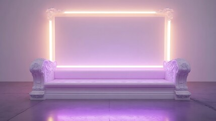 Elegant, lit display sofa