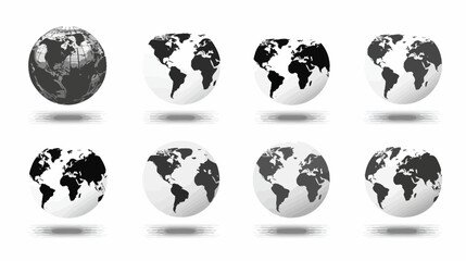 Obraz premium World globe icon set simple silhouette vector on white background - 