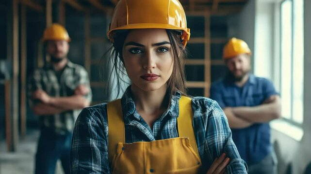 Team of Construction Workers in Safety Gear on Labor Day