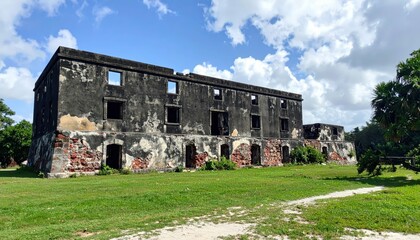 Ruined Caribbean Fortress of Pirates with Historical Significance
