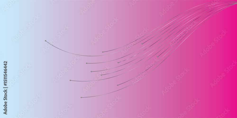 Poster abstract lines with dots, creating a sense of flowing movement against a gradient background.a dynam