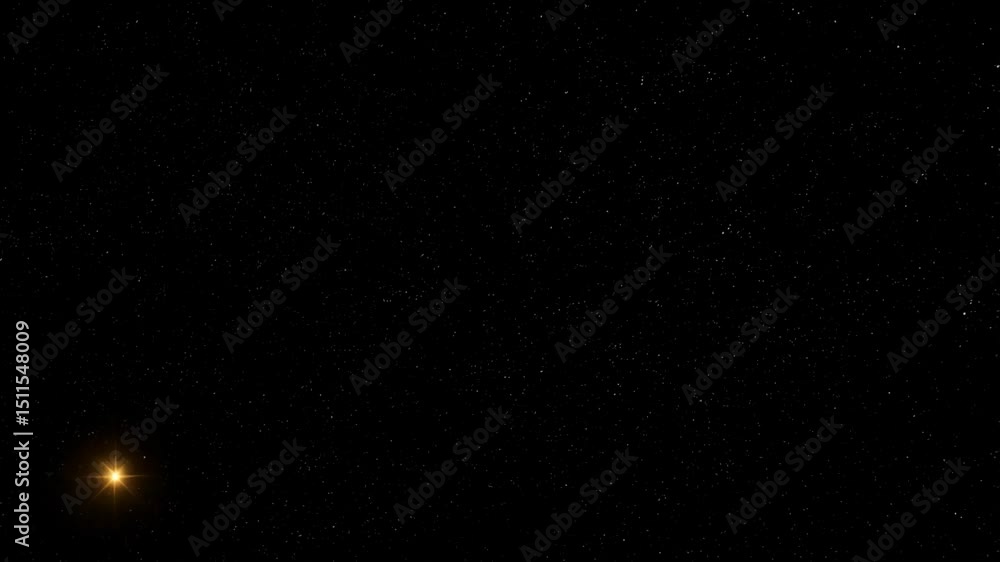 Aufkleber wide angle celestial view of space showing sparkling stars on a dark black background with two brigh