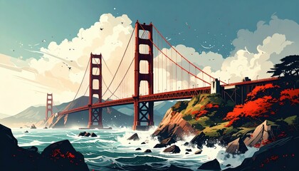 Stunning View of a Ruined Bridge in a Scenic American Landscape