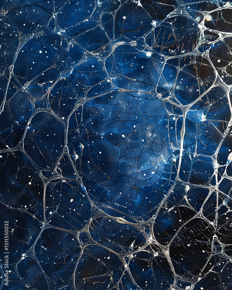 Wall mural exploring intricate web patterns abstract art digital creation cosmic environment macro viewpoint