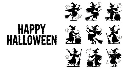 SILHOUETTE HALLOWEEN, halloween silhouette bundle, halloween bundle, halloween, pumpkin, vector, cat, icon, set, ghost, bat, holiday, illustration, witch, cartoon, autumn, design, spider, silhouette, 