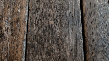 Close-Up of Aged Wooden Planks. Detailed close-up view of old, weathered wooden planks with visible...