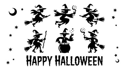 SILHOUETTE HALLOWEEN, halloween silhouette bundle, halloween bundle, halloween, pumpkin, vector, cat, icon, set, ghost, bat, holiday, illustration, witch, cartoon, autumn, design, spider, silhouette, 