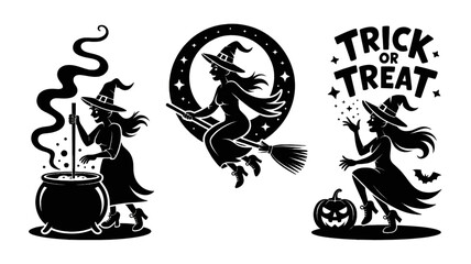 SILHOUETTE HALLOWEEN, halloween silhouette bundle, halloween bundle, halloween, pumpkin, vector, cat, icon, set, ghost, bat, holiday, illustration, witch, cartoon, autumn, design, spider, silhouette, 