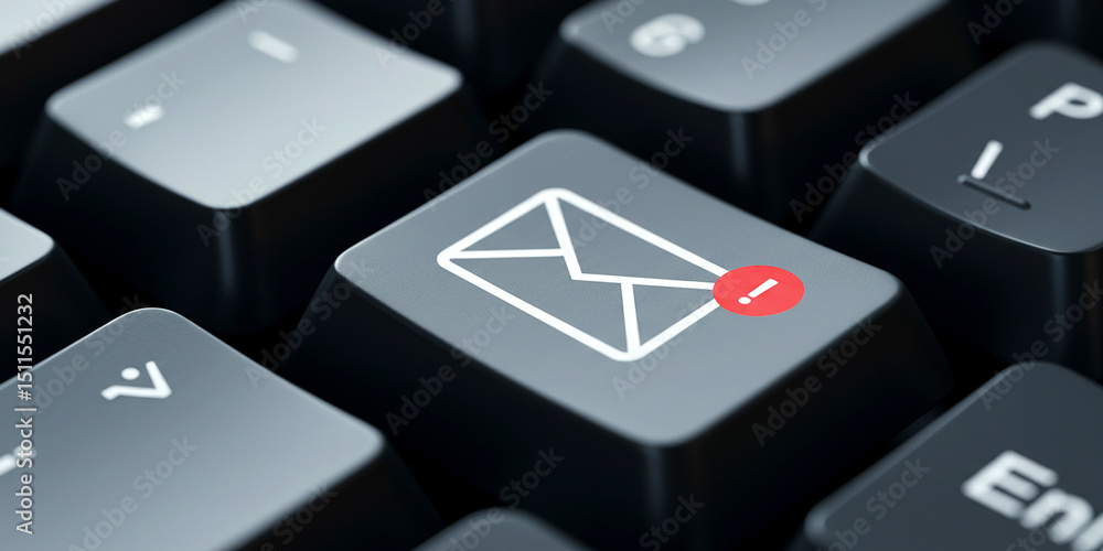 Poster urgent email notification a crucial message demands immediate attention displayed on a modern on tra